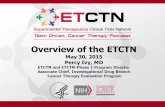 Overview of the ETCTN May 30, 2015 Percy Ivy, MD ETCTN and ETCTN-Phase 1 Program Director Associate Chief, Investigational Drug Branch Cancer Therapy.