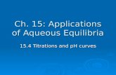 Ch. 15: Applications of Aqueous Equilibria 15.4 Titrations and pH curves.