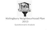 Kislingbury Neighbourhood Plan 2013 Questionnaire Analysis 1.
