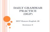 DAILY GRAMMAR PRACTICE (DGP) MYP Honors English 1B Sentence 9.