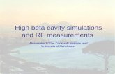 High beta cavity simulations and RF measurements Alessandro D’Elia- Cockcroft Institute and University of Manchester 1.