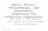 Public Policy, Philanthropy, and Governance: Conditions for Effective Cooperation Theo Schuyt, René Bekkers, Leo Huberts & Willem Trommel VU University.