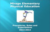 Procedures, Rules and Expectations 2013-2014 Mirage Elementary Physical Education.