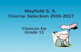Mayfield S. S. Course Selection 2016-2017 Choices for Grade 11.