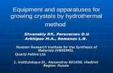 Equipment and apparatuses for growing crystals by hydrothermal method Shvanskiy P.P., Pereverzev D.V. Shvanskiy P.P., Pereverzev D.V. Arkhipov M.A., Romanov.