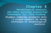 Chapter 5 Morphological Analysis and other paradigm preserving techniques for “Idea Finding” Olympus combines products into a single product by using technique.