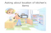 Asking about location of kitchen’s items. ( )Where is the sink?A) It’s next to the coffeee maker ( )Where is the trash can?B) It’s between the sink.