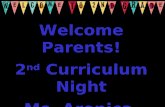 Welcome Parents! 2 nd Curriculum Night Ms. Aronica.
