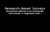Research-Based Surveys (Sometimes referred to as: inventories, instruments, or diagnostic tools. )