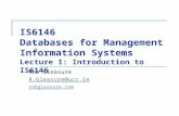 IS6146 Databases for Management Information Systems Lecture 1: Introduction to IS6146 Rob Gleasure robgleasure.com.