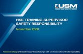 HSE TRAINING SUPERVISOR SAFETY RESPONSIBILITY
