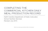 Completing the Commercial Kitchen Daily Meal Production Record