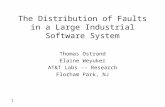 1 The Distribution of Faults in a Large Industrial Software System Thomas Ostrand Elaine Weyuker AT&T Labs -- Research Florham Park, NJ.