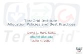 TeraGrid Institute: Allocation Policies and Best Practices David L. Hart, SDSC June 4, 2007.