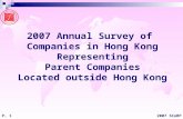2007 SCoRP P. 1 2007 Annual Survey of Companies in Hong Kong Representing Parent Companies Located outside Hong Kong.