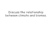 Discuss the relationship between climate and biomes.