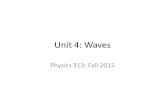 Unit 4: Waves Physics 313: Fall 2015. Agenda 10/26/2015 Review Unit 3 Exams Intro to Waves!! – Wavy Lab Complete Analysis Questions for Lab.