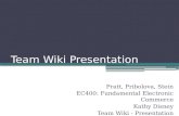 Team Wiki Presentation Pratt, Pribolova, Stein EC400: Fundamental Electronic Commerce Kathy Disney Team Wiki - Presentation.
