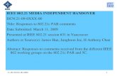 21-09-0XXX-00-000011 IEEE 802.21 MEDIA INDEPENDENT HANDOVER DCN:21-09-0XXX-00 Title: Responses to 802.21c PAR comments Date Submitted: March 11, 2009 Presented.