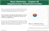 Basic Marketing – Chapter 05 Supplementary PowerPoint Archive This is an archive of photos and exhibits from the text and additional graphics and exhibits.