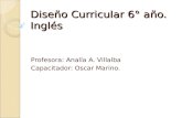 Diseño Curricular 6° año. Inglés Profesora: Analía A. Villalba Capacitador: Oscar Marino.