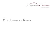 Crop Insurance Terms. Crop Insurance Documents  Catastrophic Risk Protection Endorsement – The part of the crop insurance policy that contains provisions.