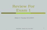 1 Review For Exam 1 BUS3500 - Abdou Illia, Fall 2007 (Week 4, Tuesday 9/11/2007)