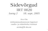 1 Sidevõrgud IRT 0020 loeng 218. sept. 2005 Avo Ots telekommunikatsiooni õppetool raadio- ja sidetehnika instituut
