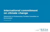 International commitment on climate change Submission to Parliamentary Portfolio Committee on Environment 23 September 2015.