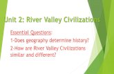 Unit 2: River Valley Civilizations Essential Questions: 1-Does geography determine history? 2-How are River Valley Civilizations similar and different?