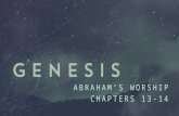 ABRAHAM’S WORSHIP CHAPTERS 13-14. The Meaning of Worship Proclaiming the greatness of God through words and deeds.