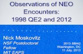 Ground-Based Observations of NEO Encounters: 1998 QE2 and 2012 DA14 Ground-Based Observations of NEO Encounters: 1998 QE2 and 2012 DA14 Nick Moskovitz.