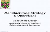 © 2008 Prentice Hall, Inc.2 – 1 Manufacturing Strategy & Operations Saad Ahmed Javed National College of Business Administration & Economics.