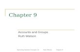 Operating Systems Concepts 1/e Ruth Watson Chapter 9 Chapter 9 Accounts and Groups Ruth Watson.