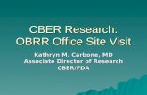 CBER Research: OBRR Office Site Visit Kathryn M. Carbone, MD Associate Director of Research CBER/FDA.