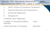 Agenda -TPL Standards Workshop Sponsored by NERC PC –June 3, 2008 1.NERC Antitrust Compliance Guidelines 2.Opening Remarks and Introductions 3.Workshop.