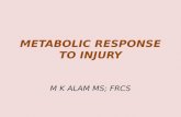 METABOLIC RESPONSE TO INJURY M K ALAM MS; FRCS. ILOs At the end of this presentation students will be able to:  Understand the body’s local and systemic.