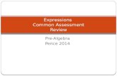 Pre-Algebra Pence 2014 Expressions Common Assessment Review.