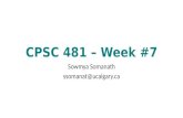 CPSC 481 – Week #7 Sowmya Somanath