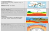 Continental Drift Theory The hypothesis that Earth’s continents move on Earth’s surface. Wegner proposed this theory Sea Floor Spreading a process in which.