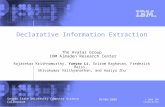 © 2008 IBM Corporation Sonoma State University Computer Science Colloquium 03/06/2008 Declarative Information Extraction The Avatar Group IBM Almaden Research.