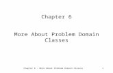 Chapter 6 - More About Problem Domain Classes1 Chapter 6 More About Problem Domain Classes.