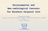 IAEA International Atomic Energy Agency Presenter Name School of Drafting Regulations for Borehole Disposal of DSRS 2016 Vienna, Austria Environmental.