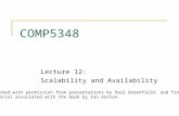 Copyright warning. COMP5348 Lecture 12: Scalability and Availability Adapted with permission from presentations by Paul Greenfield, and from material.