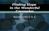 Review with Q & A Finding Hope in the Wonderful Counselor.