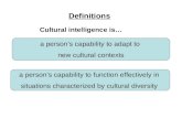 Definitions a person’s capability to adapt to new cultural contexts a person’s capability to function effectively in situations characterized by cultural.