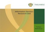 Tshepo Makhanye Information Section: Research Unit.