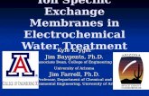 Ion Specific Exchange Membranes in Electrochemical Water Treatment Kyle Kryger Jim Baygents, Ph.D. Associate Dean, College of Engineering University of.