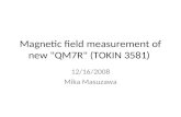 Magnetic field measurement of new "QM7R" (TOKIN 3581) 12/16/2008 Mika Masuzawa.