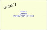 Stacks Queues Introduction to Trees. Stacks An Everyday Example Your boss keeps bringing you important items to deal with and keeps saying: “Put that.